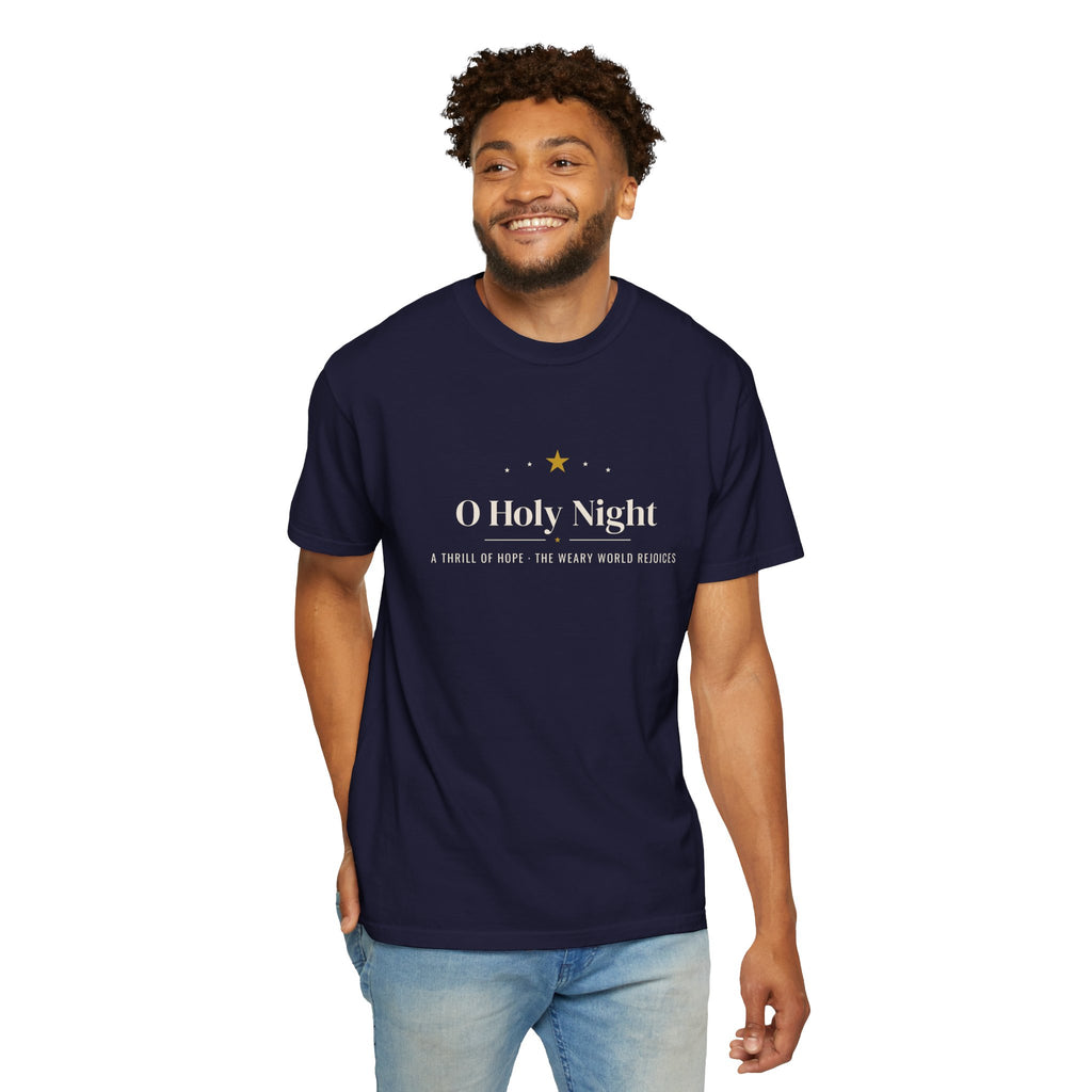 O Holy Night Shirt, Comfort Colors Christian Christmas Tee, Unisex Religious Christmas T-Shirt, Faith Holiday Gift, Christmas Hymn Shirt