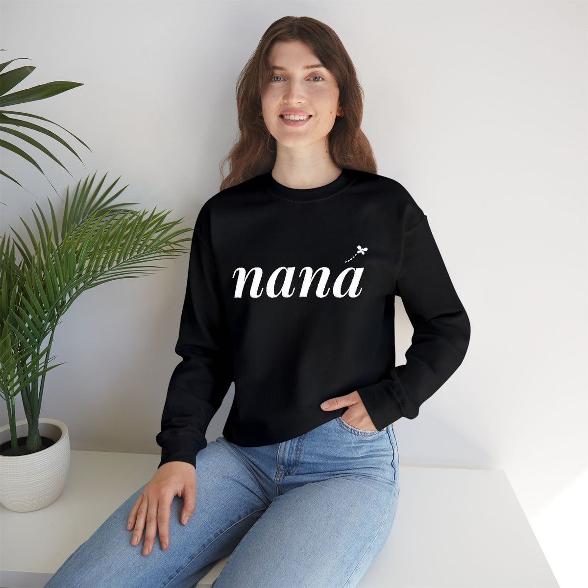 Personalized Nana embroidered sweatshirt with grandkids initials on cuff