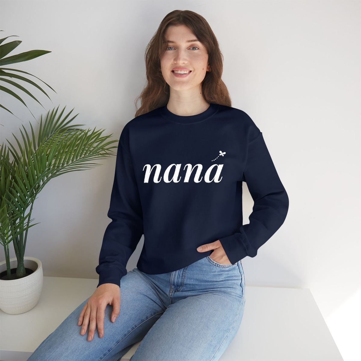 Personalized Nana embroidered sweatshirt with grandkids initials on cuff