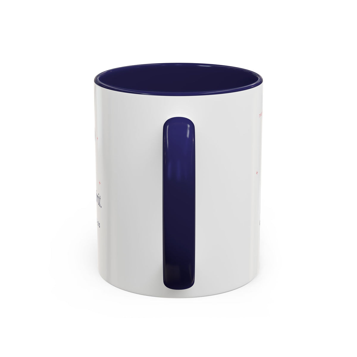 Fruit of the Spirit Accent Mug | Galatians 5:22-23 Butterfly Christian Coffee Mug with Navy Handle | Faith Gift 11oz