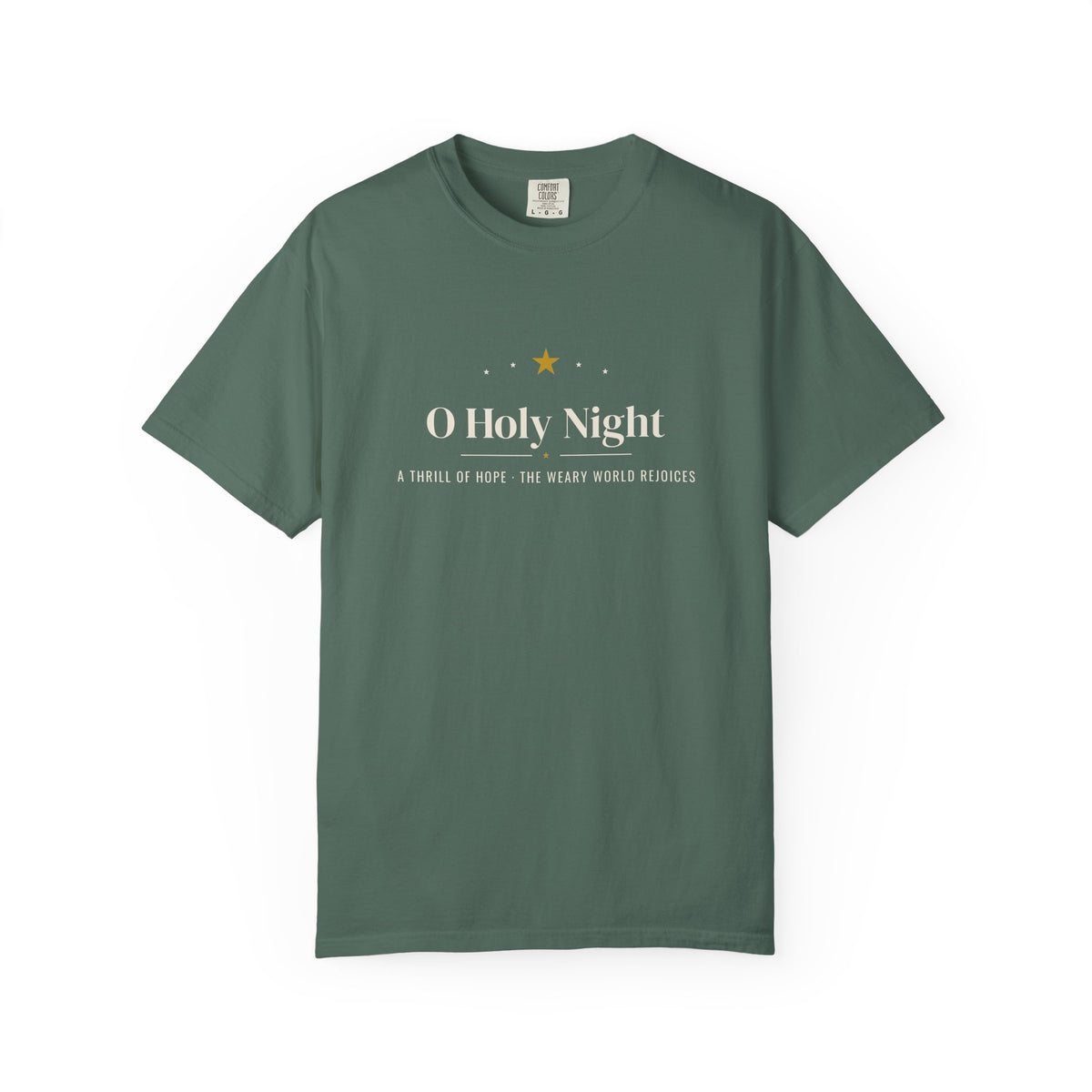 O Holy Night Christian Christmas hymn t-shirt with gold star