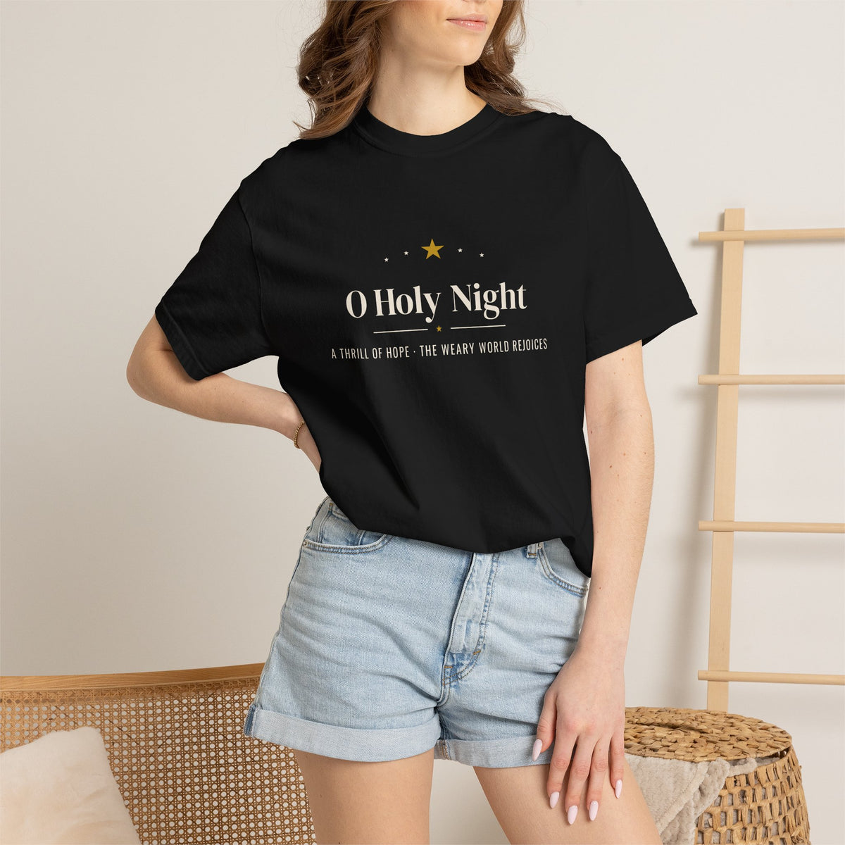 O Holy Night Shirt, Comfort Colors Christian Christmas Tee, Unisex Religious Christmas T-Shirt, Faith Holiday Gift, Christmas Hymn Shirt
