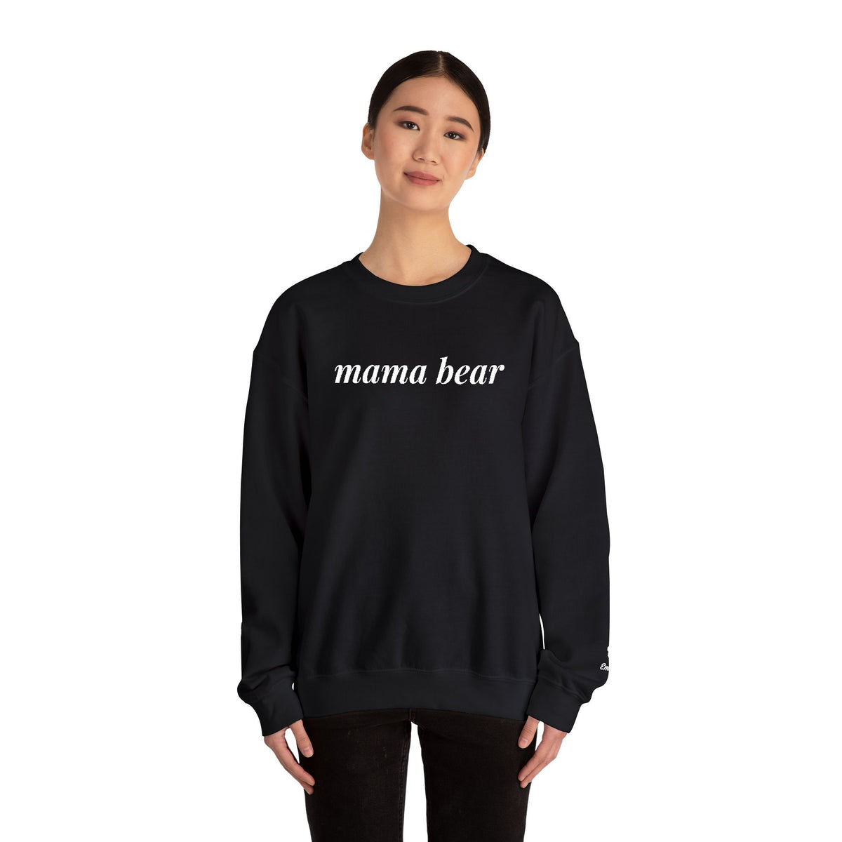 Mama Bear Sweatshirt, Embroidered Mama Bear Crewneck with Kids Names on Sleeve, Personalized Mom Gift, Custom Mama Sweatshirt