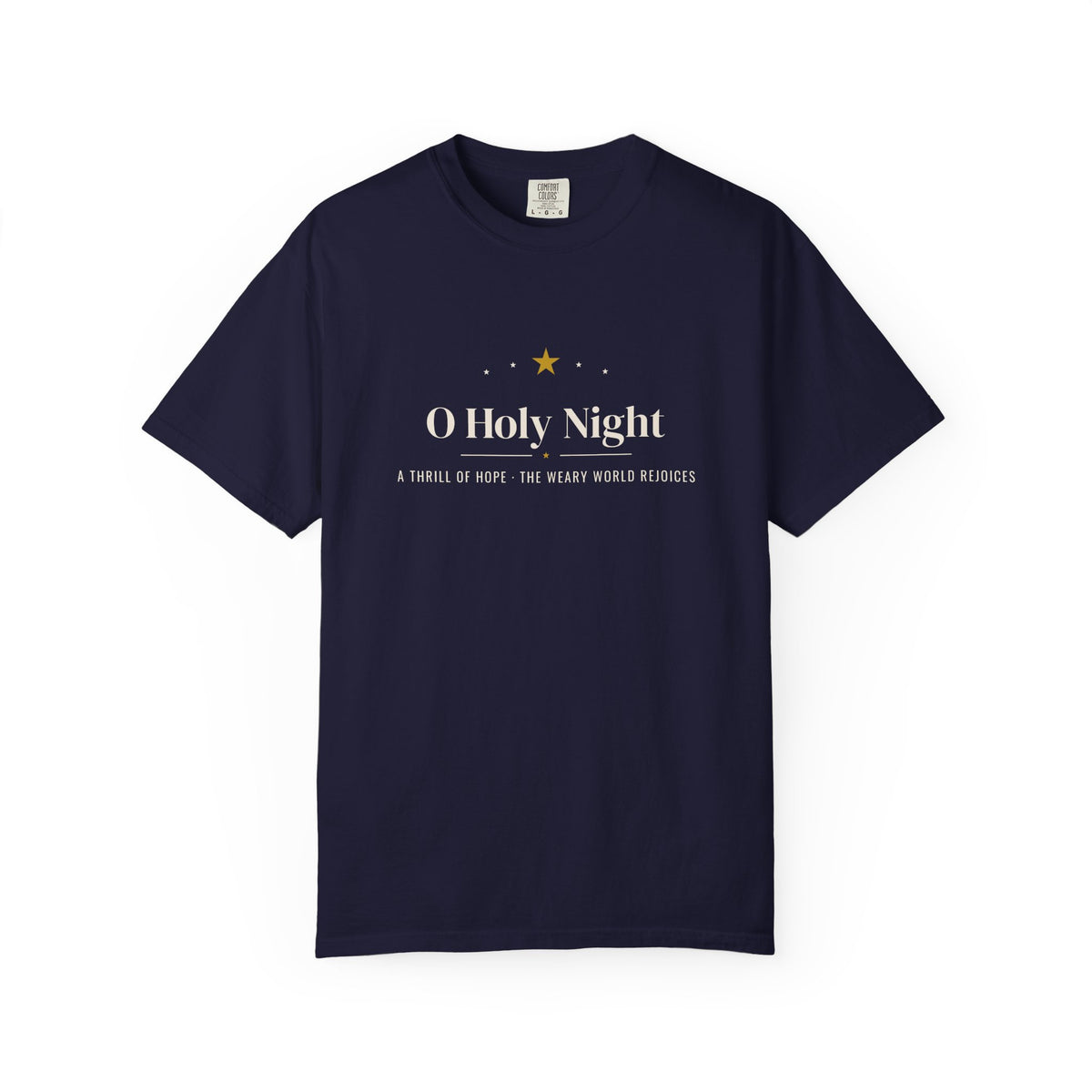 O Holy Night Christian Christmas hymn t-shirt with gold star