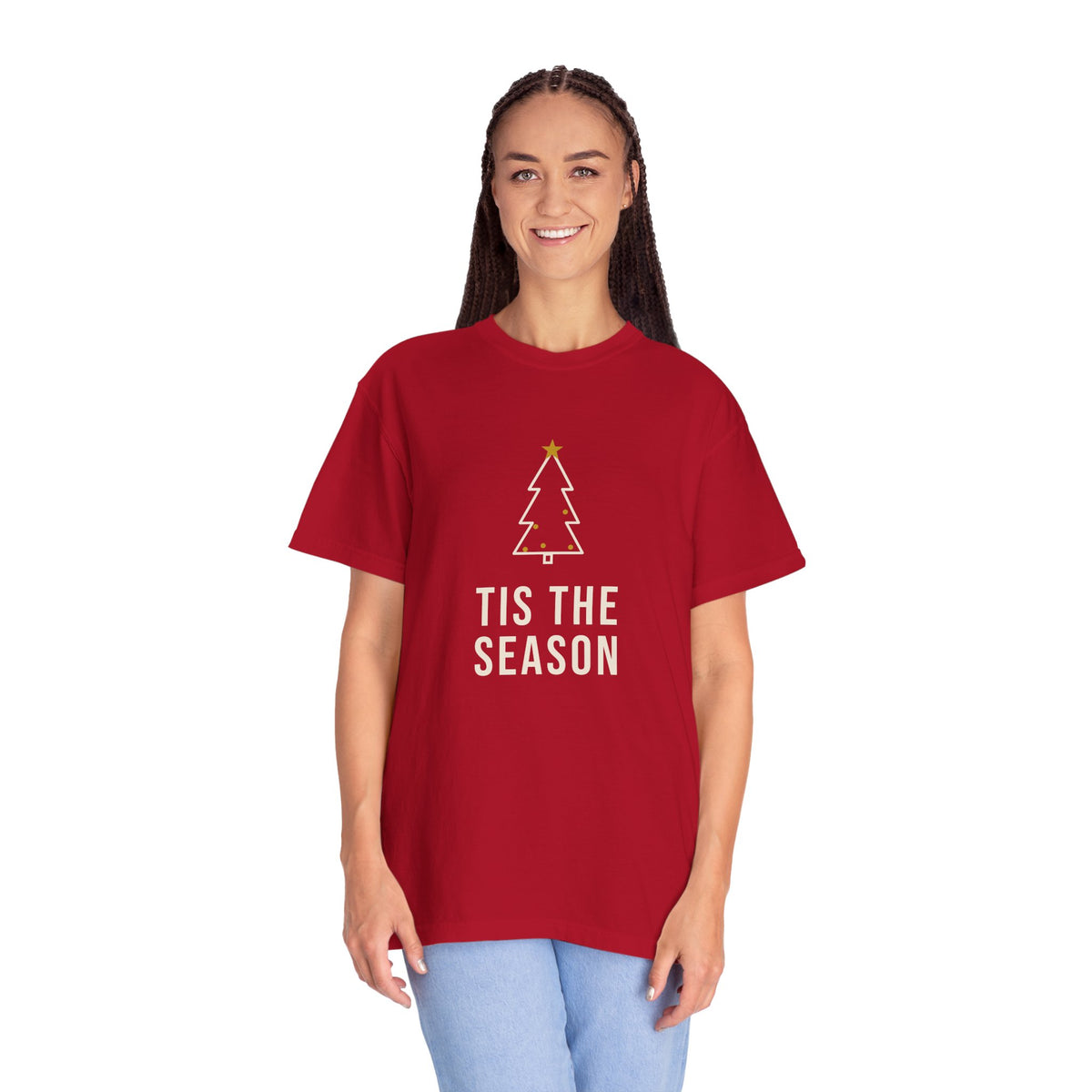 Tis the Season Shirt, Comfort Colors Christmas Tree Tee, Unisex Minimalist Christmas T-Shirt, Holiday Shirt for Men and Women, Xmas Gift