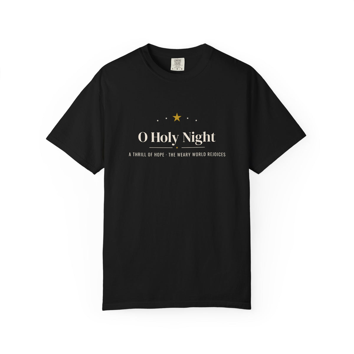 O Holy Night Christian Christmas hymn t-shirt with gold star