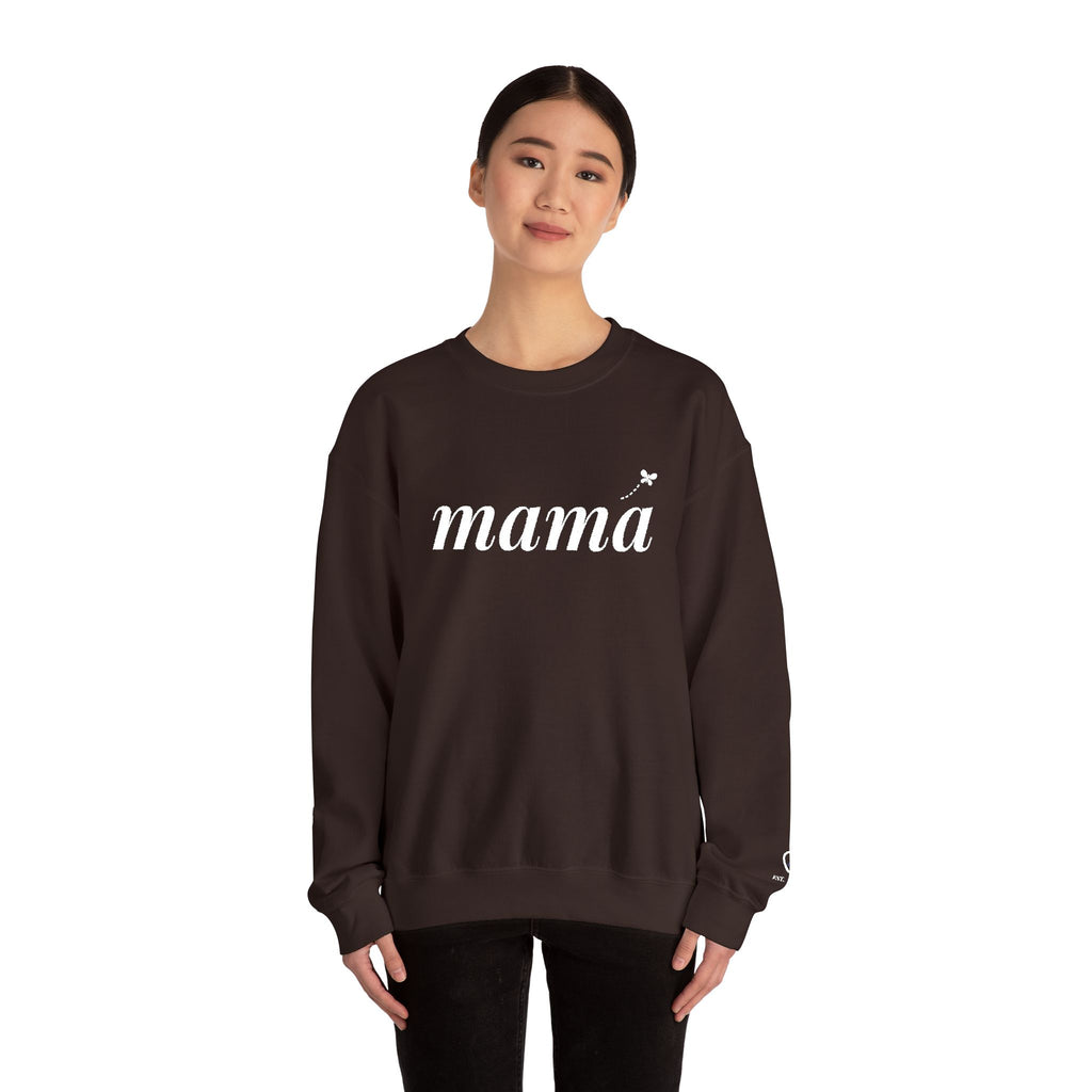 Personalized Mama Sweatshirt, Embroidered Mama Crewneck, Child's Initial on Sleeve, White Thread, Mom Christmas Gift, New Mom Gift