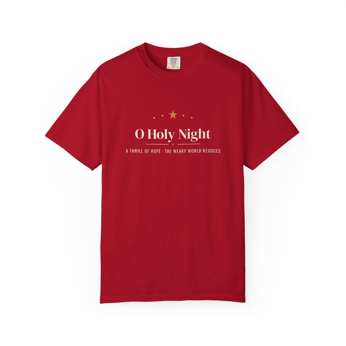 O Holy Night Christian Christmas hymn t-shirt with gold star