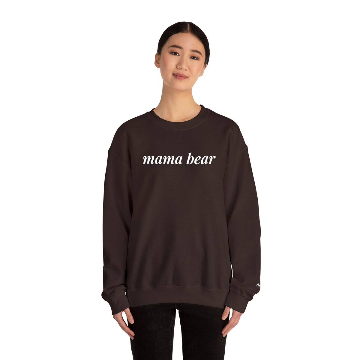 Mama Bear Sweatshirt, Embroidered Mama Bear Crewneck with Kids Names on Sleeve, Personalized Mom Gift, Custom Mama Sweatshirt