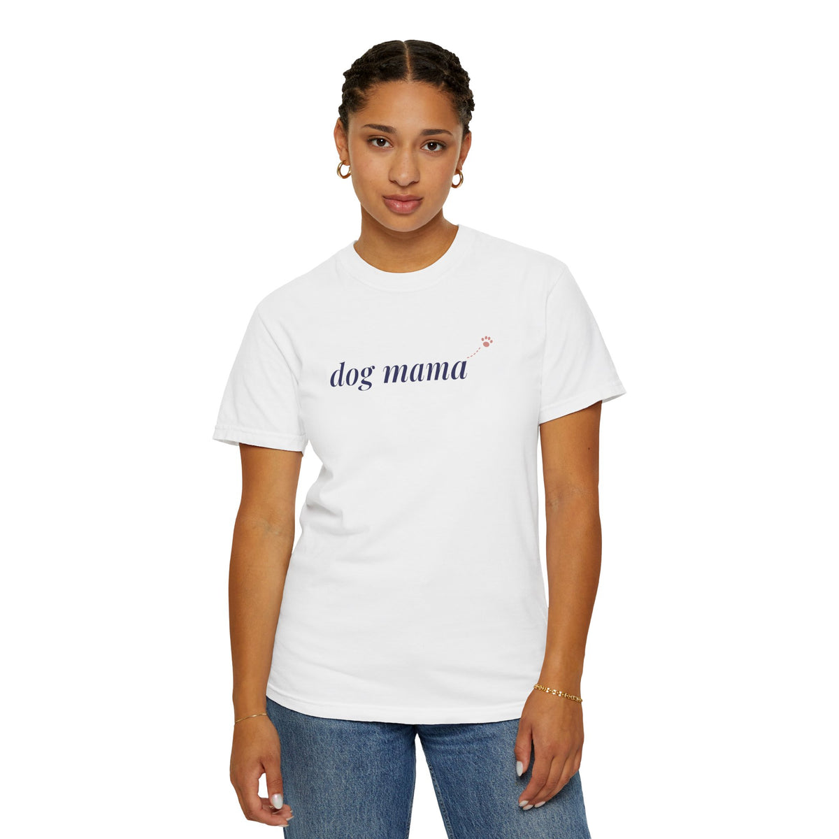 Dog Mama Shirt, Comfort Colors Dog Mom Tee for Women, Cute Paw Print Dog Lover Gift, Minimalist Dog Mom T-Shirt, Fur Mama Shirt