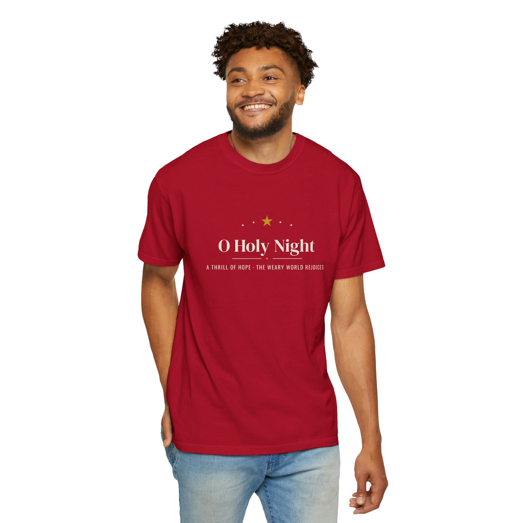 O Holy Night Shirt, Comfort Colors Christian Christmas Tee, Unisex Religious Christmas T-Shirt, Faith Holiday Gift, Christmas Hymn Shirt
