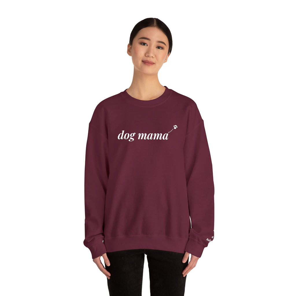 Dog Mama Sweatshirt, Personalized Dog Name on Sleeve, Embroidered Dog Mom Crewneck, Custom Pet Name Gift, Dog Lover Christmas Gift