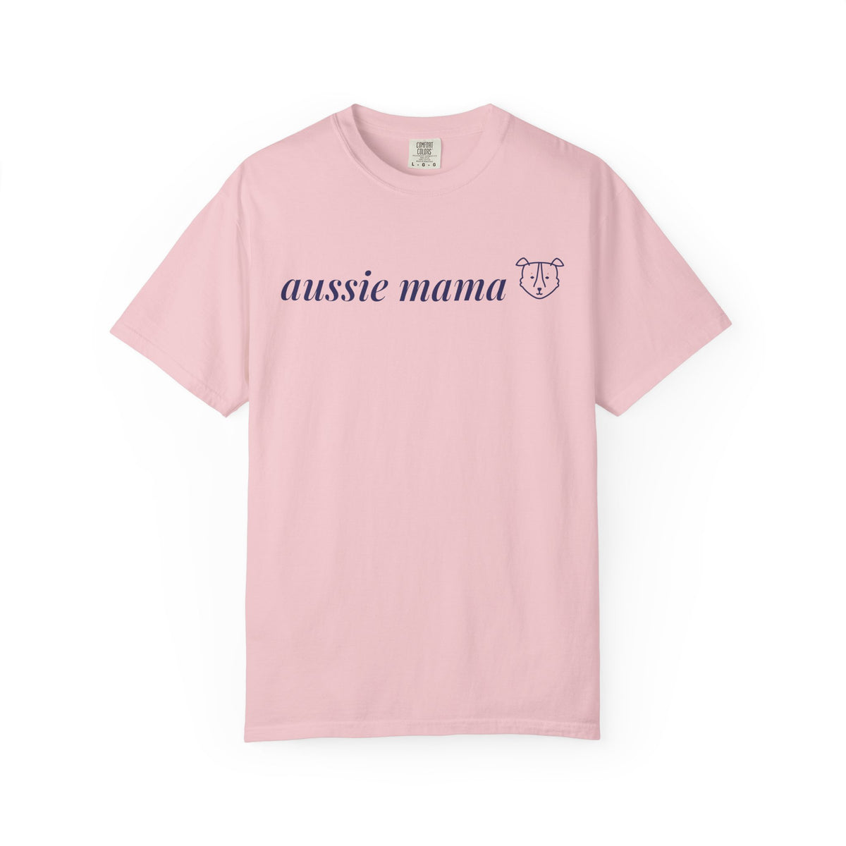 Aussie Mama Shirt, Comfort Colors Australian Shepherd Mom Tee, Cute Aussie Dog Face Line Art Gift, Minimalist Dog Mom T-Shirt