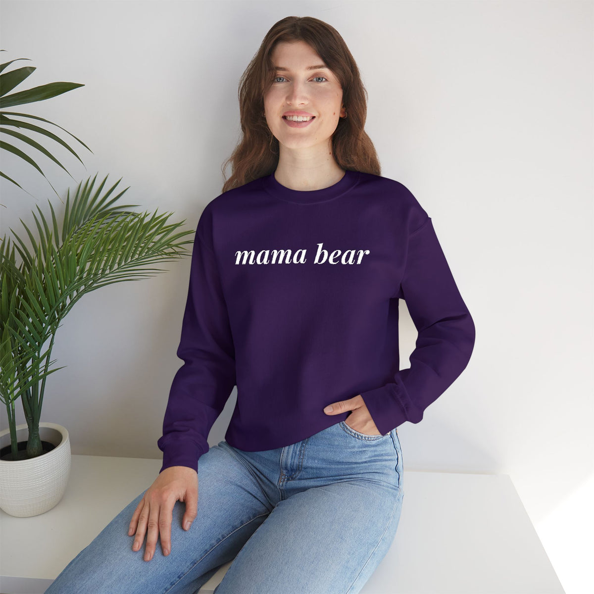 Mama Bear Sweatshirt, Embroidered Mama Bear Crewneck with Kids Names on Sleeve, Personalized Mom Gift, Custom Mama Sweatshirt