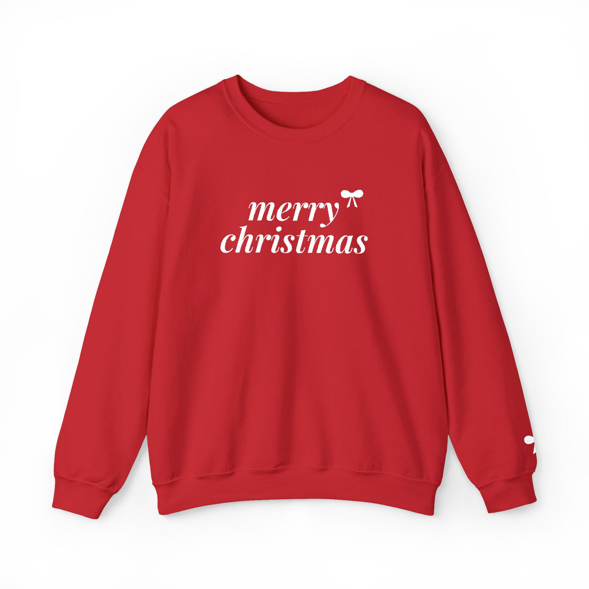 Merry Christmas Embroidered Sweatshirt, Bow Christmas Crewneck for Women, Cute Coquette Holiday Sweater, Christmas Gift for Her