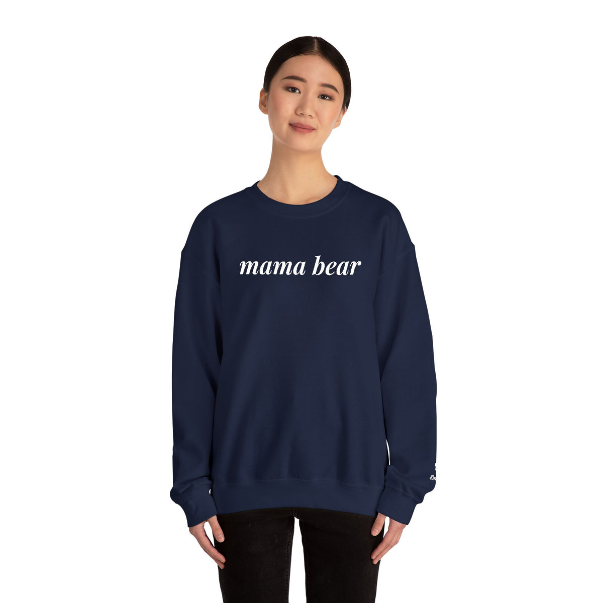 Mama Bear Sweatshirt, Embroidered Mama Bear Crewneck with Kids Names on Sleeve, Personalized Mom Gift, Custom Mama Sweatshirt