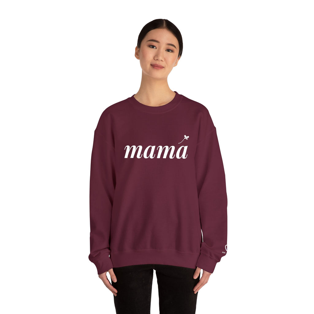 Personalized Mama Sweatshirt, Embroidered Mama Crewneck, Child's Initial on Sleeve, White Thread, Mom Christmas Gift, New Mom Gift