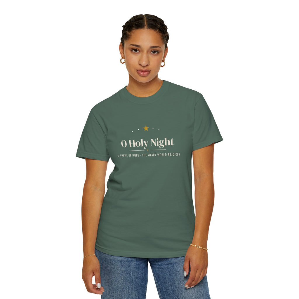 O Holy Night Shirt, Comfort Colors Christian Christmas Tee, Unisex Religious Christmas T-Shirt, Faith Holiday Gift, Christmas Hymn Shirt