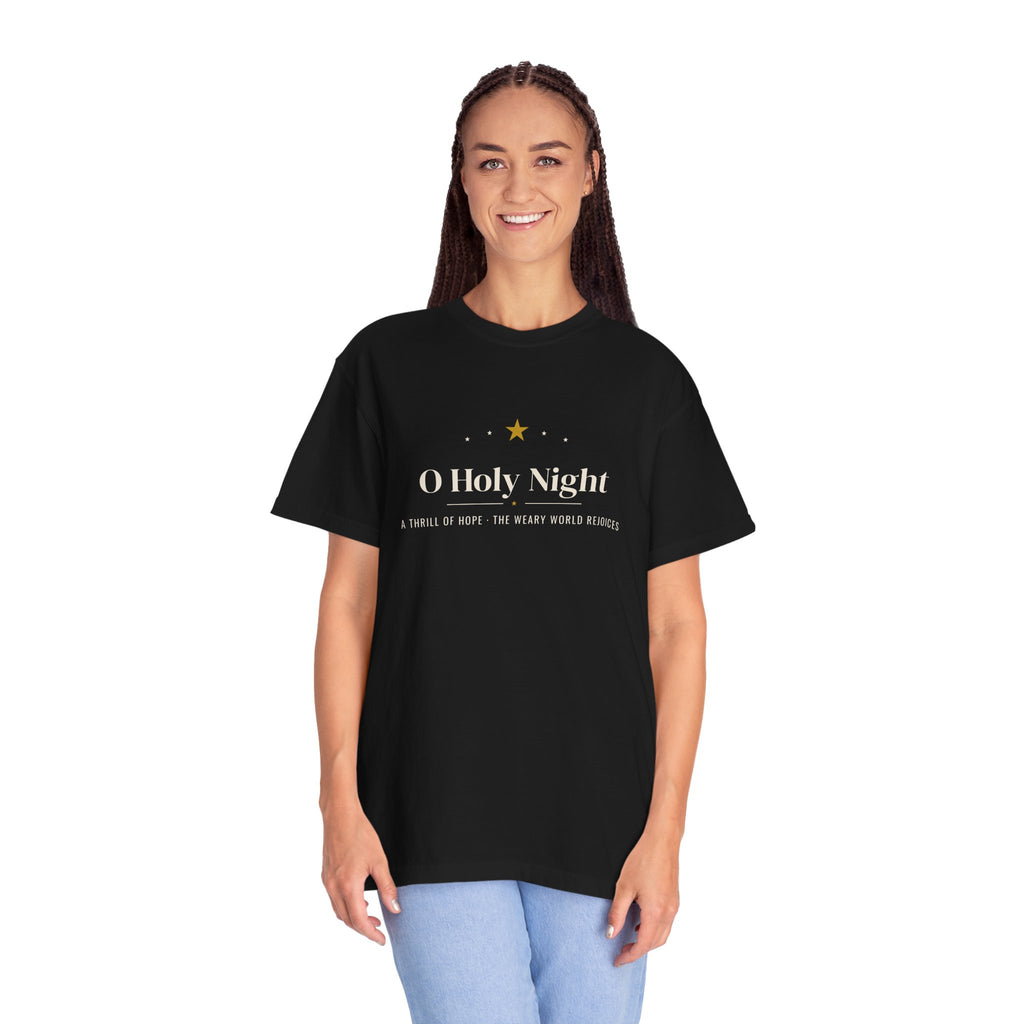 O Holy Night Shirt, Comfort Colors Christian Christmas Tee, Unisex Religious Christmas T-Shirt, Faith Holiday Gift, Christmas Hymn Shirt
