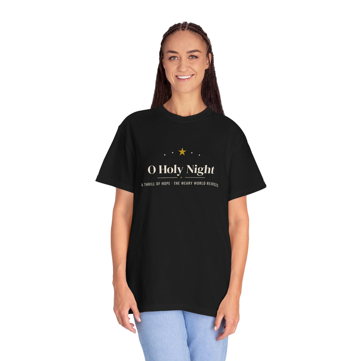 O Holy Night Shirt, Comfort Colors Christian Christmas Tee, Unisex Religious Christmas T-Shirt, Faith Holiday Gift, Christmas Hymn Shirt