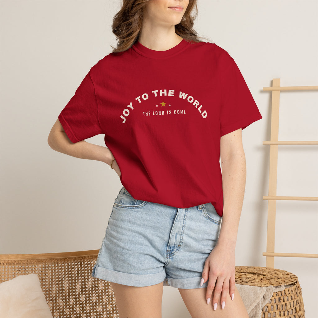 Joy to the World Shirt, Comfort Colors Christian Christmas Tee, Retro Religious Christmas T-Shirt, Unisex Faith Holiday Shirt, Church Gift